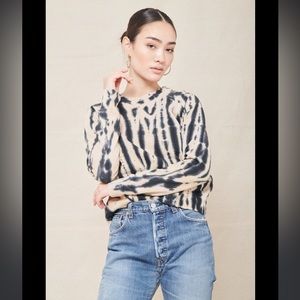 NWT Re/Done Classic Raglan Tiger Tie Dye Crewneck Sz S